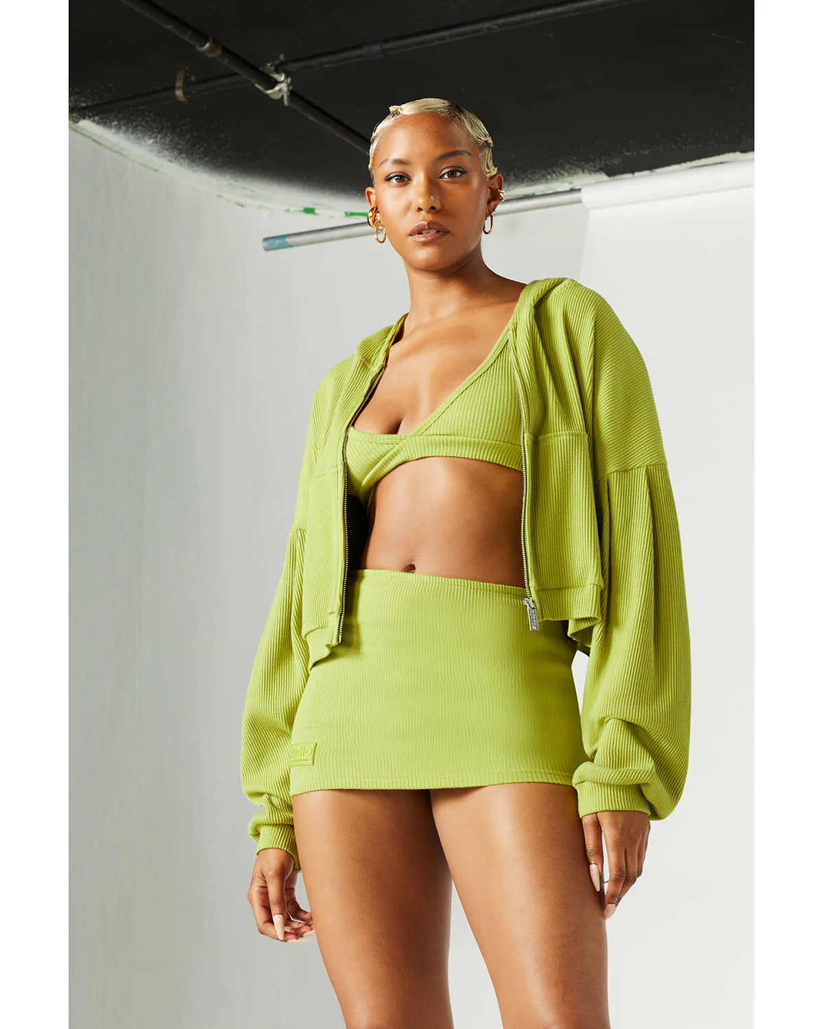 Ribbed Mid Rise Skirt - Image 4